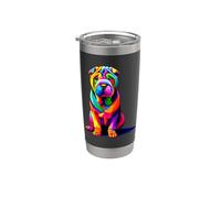 Colorful Pop Art Chinese Shar-Pei Shar Pei Vaso térmico de acero inoxidable de doble pared