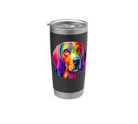 Colorful Pop Art Coonhound Coon Dog Vaso térmico de acero inoxidable de doble pared