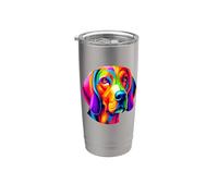 Colorful Pop Art Coonhound Coon Dog Vaso térmico de acero inoxidable de doble pared