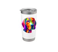 Colorful Pop Art Coonhound Coon Dog Vaso térmico de acero inoxidable de doble pared
