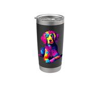 Colorful Pop Art Curly-Coated Retriever Retrievers Vaso térmico de acero inoxidable de doble pared