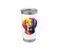 Colorful Pop Art Curly-Coated Retriever Retrievers Vaso térmico de acero inoxidable de doble pared