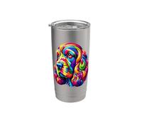 Colorful Pop Art English Cocker Spaniel Spaniels Vaso térmico de acero inoxidable de doble pared