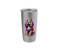 Colorful Pop Art English Cocker Spaniel Spaniels Vaso térmico de acero inoxidable de doble pared