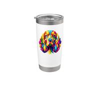Colorful Pop Art English Cocker Spaniel Spaniels Vaso térmico de acero inoxidable de doble pared