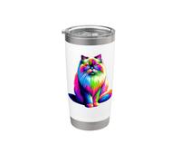 Colorful Pop Art Himalayan Cat Persian Vaso térmico de acero inoxidable de doble pared