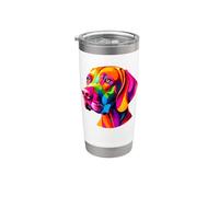 Colorful Pop Art Hungarian Vizsla Magyar Vizslas Vaso térmico de acero inoxidable de doble pared
