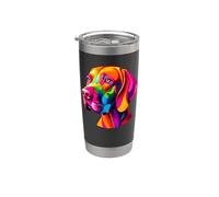 Colorful Pop Art Hungarian Vizsla Magyar Vizslas Vaso térmico de acero inoxidable de doble pared
