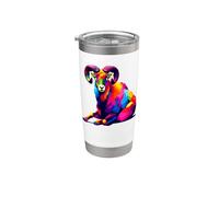 Colorful Pop Art Mouflon Wild Sheep Mouflons Vaso térmico de acero inoxidable de doble pared