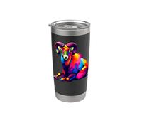 Colorful Pop Art Mouflon Wild Sheep Mouflons Vaso térmico de acero inoxidable de doble pared