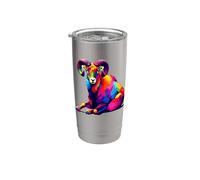 Colorful Pop Art Mouflon Wild Sheep Mouflons Vaso térmico de acero inoxidable de doble pared