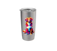 Colorful Pop Art Nova Scotia Duck Tolling Retriever Vaso térmico de acero inoxidable de doble pared