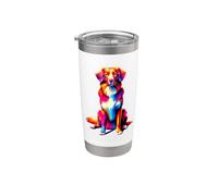 Colorful Pop Art Nova Scotia Duck Tolling Retriever Vaso térmico de acero inoxidable de doble pared