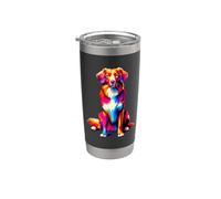 Colorful Pop Art Nova Scotia Duck Tolling Retriever Vaso térmico de acero inoxidable de doble pared