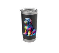 Colorful Pop Art Polish Lowland Sheepdog Vaso térmico de acero inoxidable de doble pared