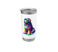 Colorful Pop Art Polish Lowland Sheepdog Vaso térmico de acero inoxidable de doble pared