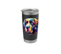 Colorful Pop Art Portuguese Water Dog Portie Vaso térmico de acero inoxidable de doble pared