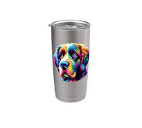Colorful Pop Art Portuguese Water Dog Portie Vaso térmico de acero inoxidable de doble pared