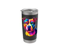 Colorful Pop Art Staffordshire Bull Terrier Vaso térmico de acero inoxidable de doble pared