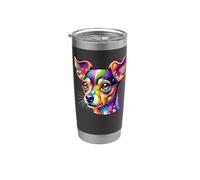 Colorful Pop Art Toy Fox Terrier American Toy Terriers Vaso térmico de acero inoxidable de doble pared