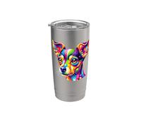 Colorful Pop Art Toy Fox Terrier American Toy Terriers Vaso térmico de acero inoxidable de doble pared