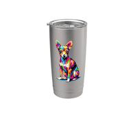 Colorful Pop Art Toy Fox Terrier American Toy Terriers Vaso térmico de acero inoxidable de doble pared