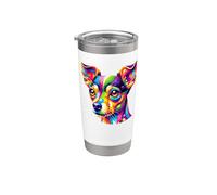 Colorful Pop Art Toy Fox Terrier American Toy Terriers Vaso térmico de acero inoxidable de doble pared