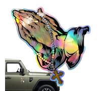 Colorful Prayer Stickers, Glass Cling Decals, 9.06x6.14 Inches Window Decor with Vibrant Design, Religious Car Stickers, Faith Display with Clear Style, Auto Accessory for Church and Home