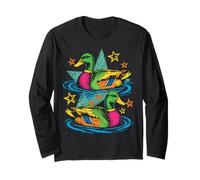 Colorful Preppy Duck Lake Aesthetic Design Manga Larga