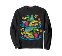 Colorful Preppy Duck Lake Aesthetic Design Sudadera