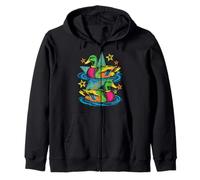 Colorful Preppy Duck Lake Aesthetic Design Sudadera con Capucha