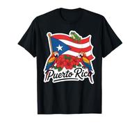 Colorful Puerto Rico Puerto Rican Heritage Flag Frog Nature Camiseta