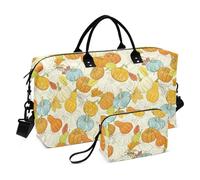 Colorful Pumpkins Happy Thanksgiving - Bolsa de viaje grande con correa ajustable para viajes en avión, multifuncional