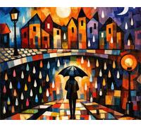 Colorful Rain 70 Piece Jigsaw Puzzles for Adults, Colourful, Challenging & Brainteasing Adult Puzzles 70 Pieces City, Fun jigsaws for The Whole Family 14x10 Inch