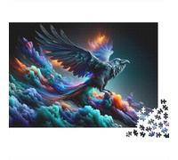 Colorful Raven Art Print Puzzles Imposible,desafío for Adults Entretenimiento Creativo 1000 Piezas Obra De Arte De Juego De para Adultos Y Niños A Partir De 12 Años 52x38cm/1000pcs