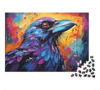 Colorful Raven Portrait Colourful Graffiti Crow Art 1000 Pieces Jigsaws Adults The Impossible Challenge Home Activity 52x38cm/1000pcs