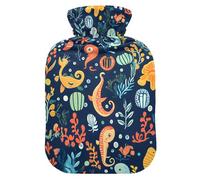 Colorful Reef - Botellas de agua caliente o fría con cubierta suave, bolsa de agua caliente para aliviar el dolor, 2 litros