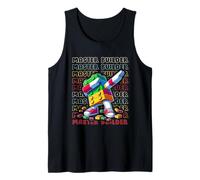 Colorful Retro Master Builder Dabbing Blocks Bricks Builder Camiseta sin Mangas