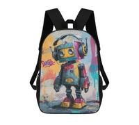 Colorful Robot Graffiti Art Print Mochilas Impresas En 3D Para Niños 17inch Mochilas De Moda Informales Para El Día A Día, Bolsas De Viaje, Mochilas Informales Para Exteriores Para Niños Y Niñas