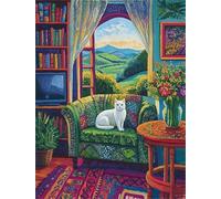 Colorful Rompecabezas - para Juego De Alivio del Estrés para Adultos Cuadro Artístico - Decoración del Hogar - Cat On The Sofas Picture Póster - 1000 Piezas Puzzles Dw28Sk