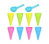 Colorful Sand Molds, Ice Cream Toy Set, 10 Piece Play Kit with Outdoor Fun, Beach Activity Tools, Kids Learning Mold with Shape, Party Summer Playset for Preschool 4.33×2.17 Inches