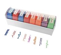 Colorful Self-Inking Motivation Teachers Stamps Set Photosensitive Stamps Kids Encourage Stamps Education Marking Stamps Teaching Feedback Class Activity Award Stamps for Children Homework 8Pcs