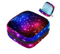 Colorful Shine - Bolsa de almacenamiento para servilletas sanitarias con diseño de galaxia y cielo estrellado con cremallera para adolescentes, niñas, mujeres y mujeres