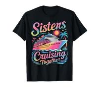 Colorful Sister Cruise Vacation Ocean Palm Tree Style Camiseta