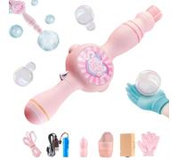 Colorful Smoke Bubble Machine, Elastic Bubble Fog Wand for Kid Adults, Magic Interactive Fog Bubble Machine for Wedding, Festival, Birthday, Fun Indoor Outdoor Accessories (Pink-A)