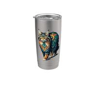 Colorful Splash Art American Bobtail Bobtails Vaso térmico de acero inoxidable de doble pared