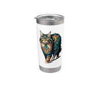 Colorful Splash Art American Bobtail Bobtails Vaso térmico de acero inoxidable de doble pared