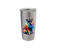 Colorful Splash Art Anatolian Shepherd Dog Kangal Vaso térmico de acero inoxidable de doble pared
