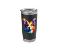 Colorful Splash Art Cardigan Welsh Corgi Vaso térmico de acero inoxidable de doble pared