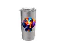 Colorful Splash Art Coonhound Coon Dog Vaso térmico de acero inoxidable de doble pared